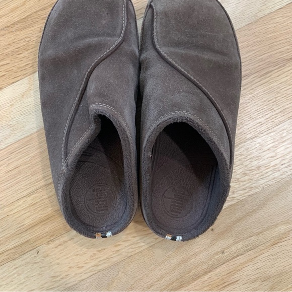 FitFlop Gogh Suede Slip Ons Clogs Shoes Brown Leather Comfort Slide Women’s 6 - Picture 6 of 10